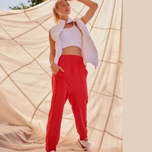 Free People FP Movement Where The Wind Blows Joggers - Size Small Red